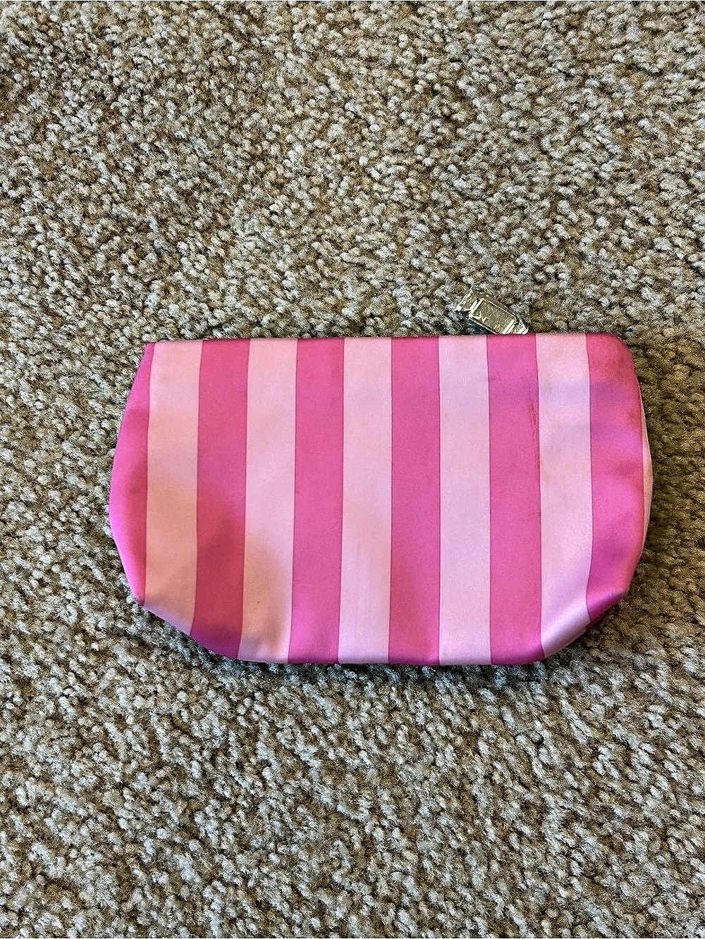 Victoria's Secret Striped Cosmetic Pouch in Pink